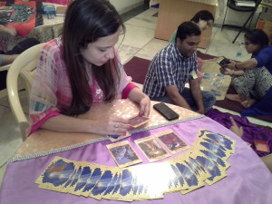 Students Practicing Angel Card Reading under the able guidance of Neera Sareen