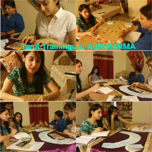 Tarot Reading Practice in progress at Aum Karma - Holistic Centre run by Neera Sareen in New Delhi