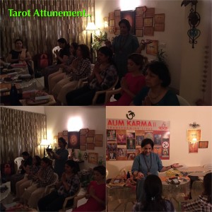 Tarot-attunements-in- beginning of Tarot-Reading-course-by-Neera-Sareen-the-master-tarot-reader-at-new-delhi 