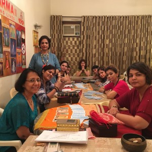 Tarot-Reading-Practice-session-for-students-being-conducted-by-Neera-Sareen-The best Tarot Reader in Delhi and around ;at-her-holistic-Centre-Aum-Karma-in-South-Delhi-New-Delhi