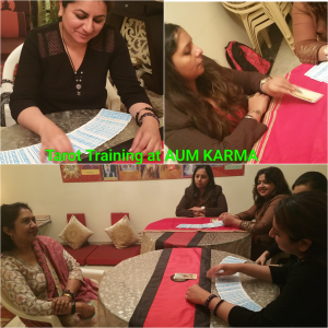 Tarot Reading Practice being done by Neera Sareen's Students during Tarot Reading Course at her Holistic Centre in Delhi