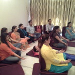 Meditation being conducted at Aum Karma Centre by Neera Sareen